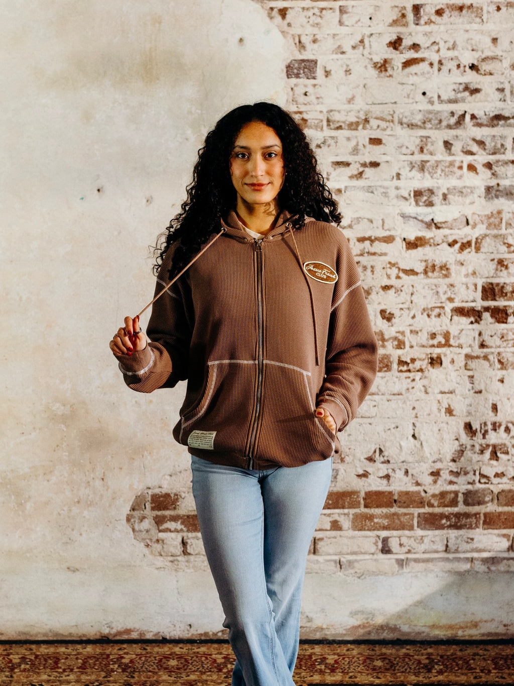 Jesus Freak Club Waffle Zip-up Hoodie - product image
