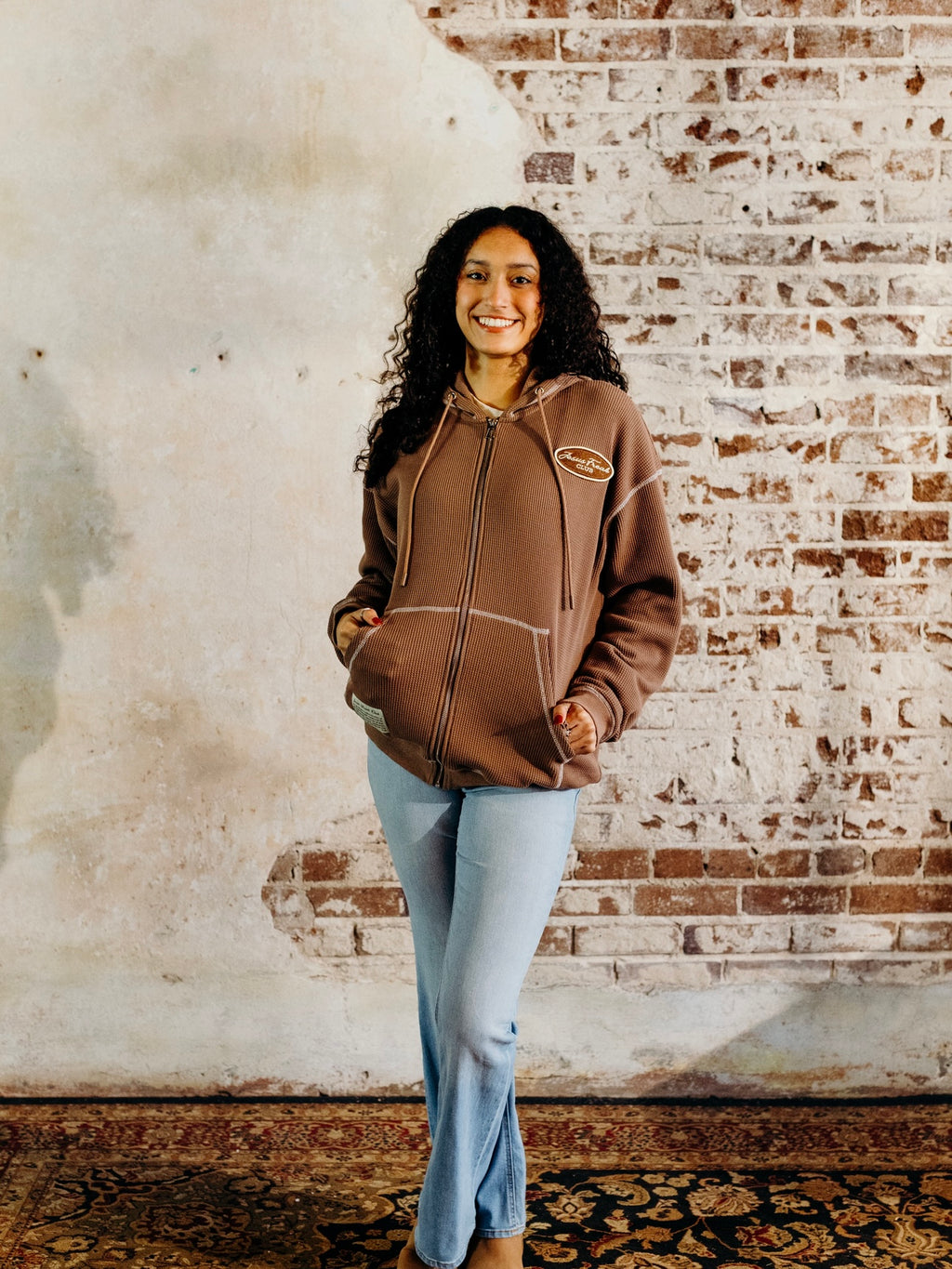 Jesus Freak Club Waffle Zip-up Hoodie - product image 3