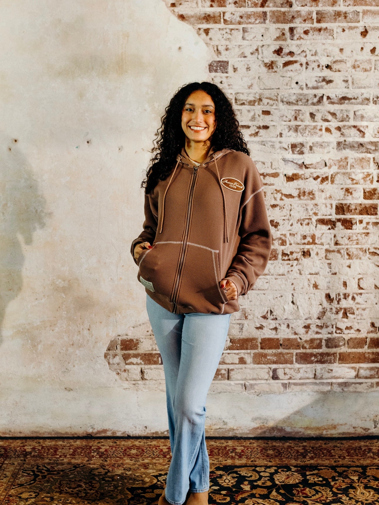 Jesus Freak Club Waffle Zip-up Hoodie - product image 3