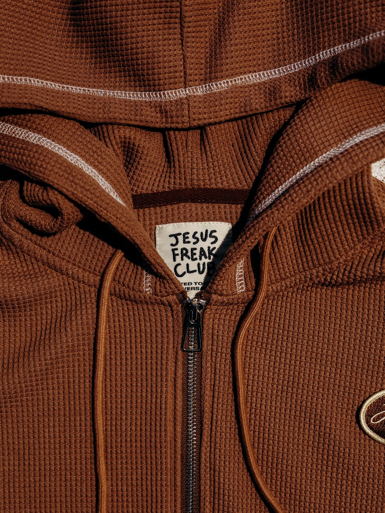 Jesus Freak Club Waffle Zip-up Hoodie - product image 2